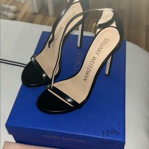 Stuart Weitzman Nudist Leather Heels with box and dust bag.